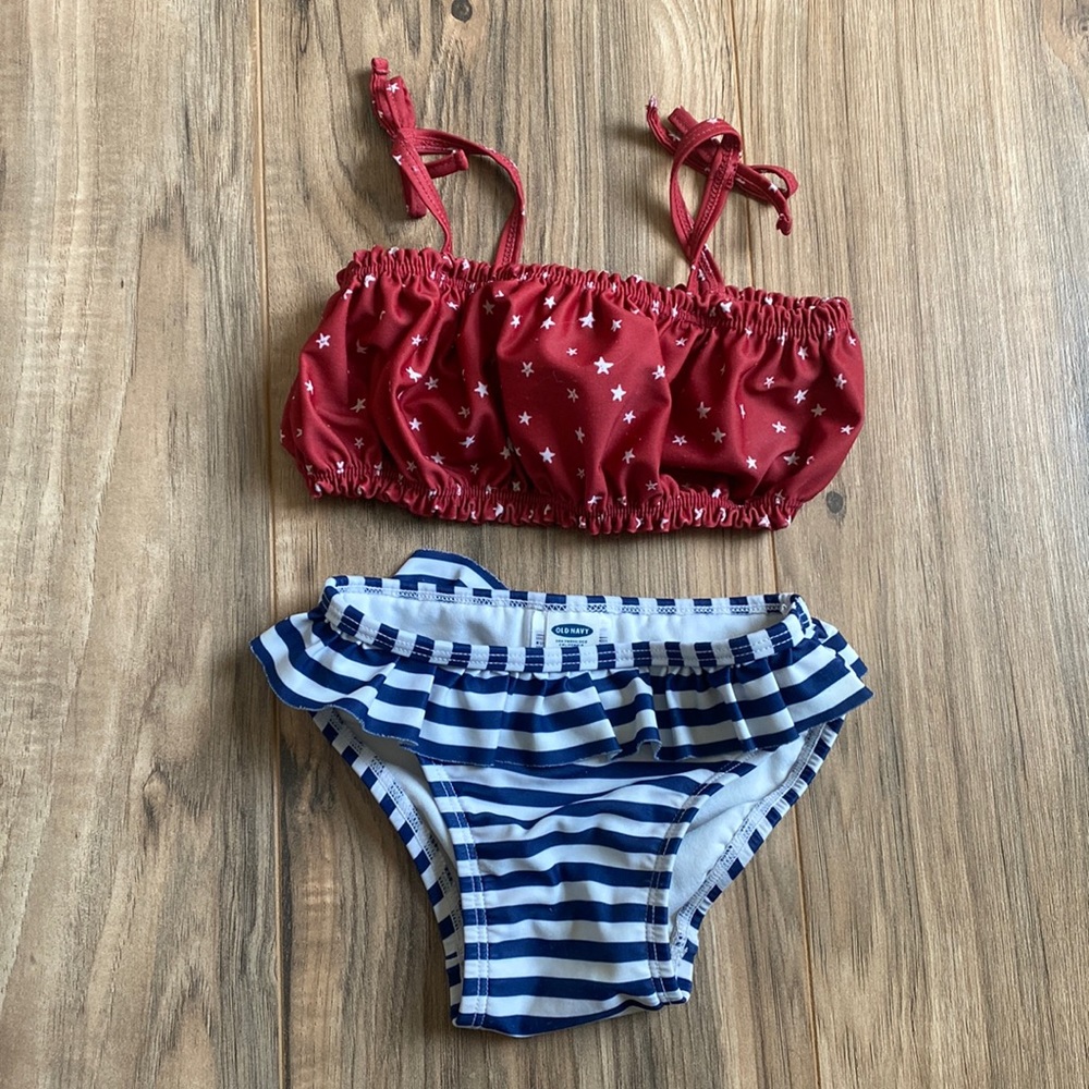 Red white and blue bikini